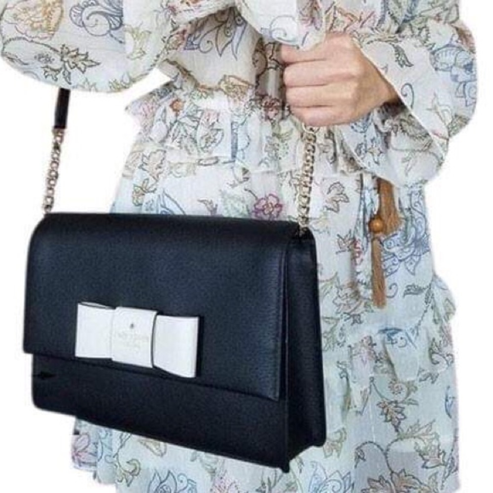 NWT Kate Spade STREET BOW Crossbody  Black/Cement